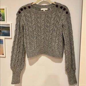 LoveShackFancy grey metallic sweater